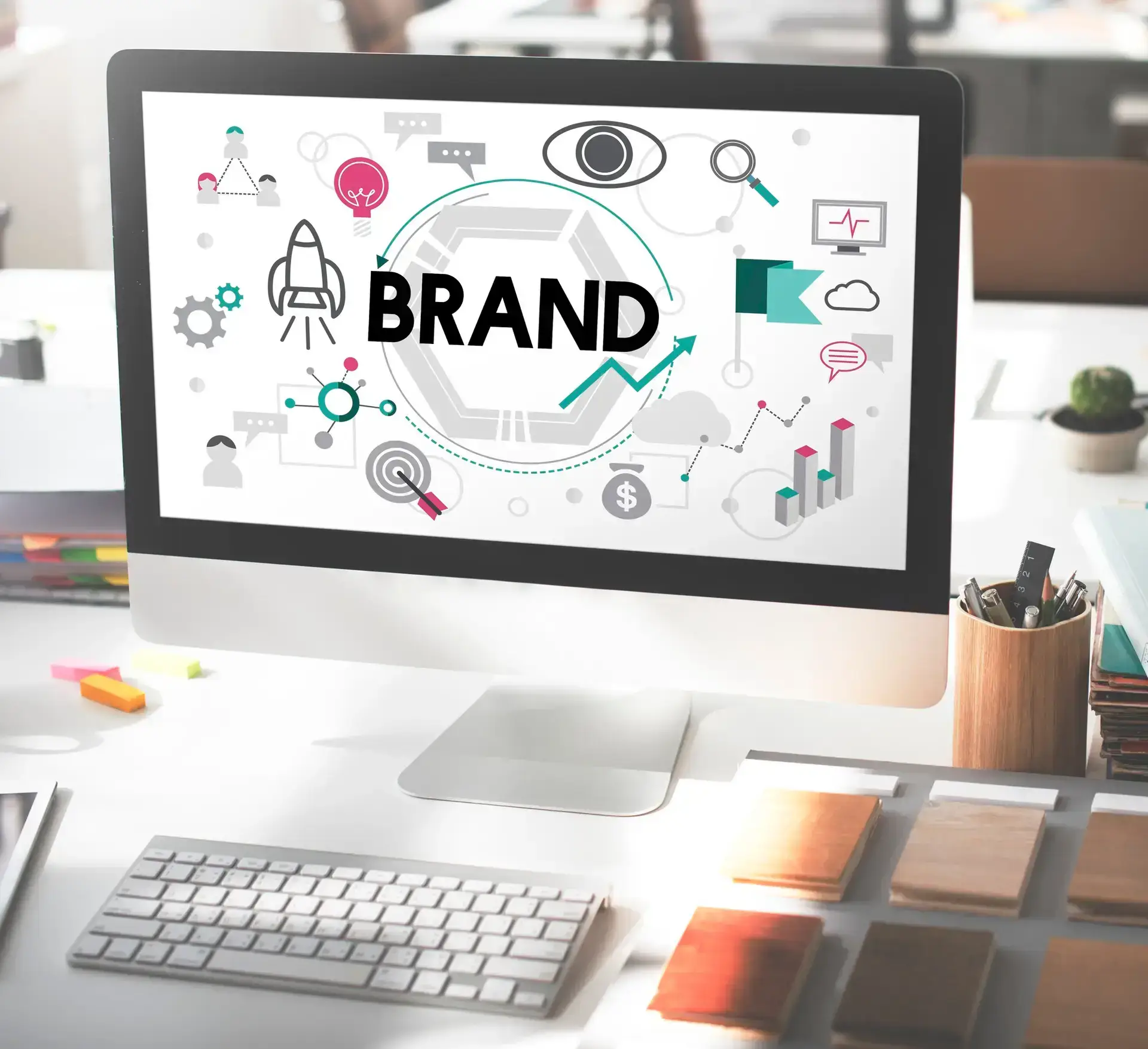 Brand. Motivational inspirational business marketing